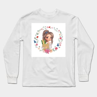 Girl with Groceries Long Sleeve T-Shirt